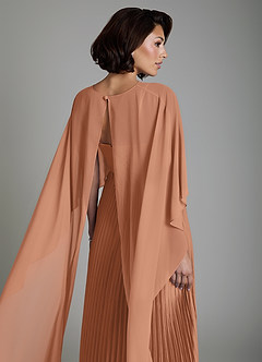 Azazie Micah Abiti da Damigella Abito Convertibile A-Line in Raso Elasticizzato Corsetto Bronzo image8