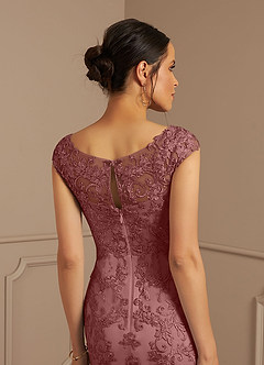 Azazie Melena Mother of the Bride Dresses Desert Rose Mermaid Lace Tulle Dress image6