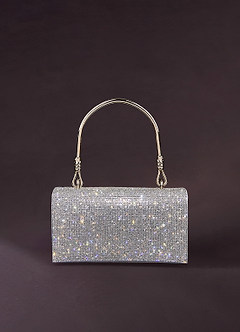 front Crystal Diamond Evening Clutch