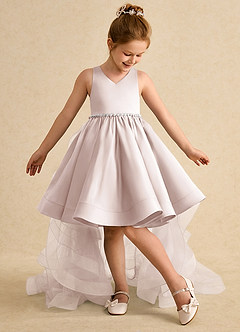 Azazie Julietta Flower Girl Dresses Rose Petal Ball-Gown Convertible Tulle Dress image5