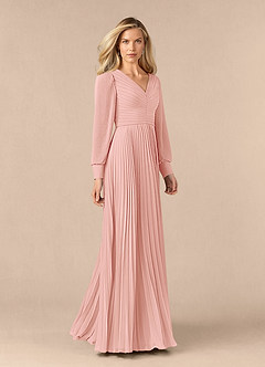 Azazie Zina Mother of the Bride Dresses Rosette A-Line Pleated Chiffon Dress image2