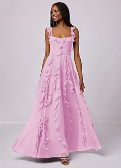 Barbie ♥ Azazie Bridesmaid Dresses Candy Pink A-Line with Pockets Chiffon Dress image1