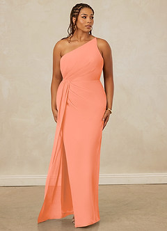 Christian Siriano Bridal for Azazie 1003 Bridesmaid Dresses Sunset Sheath One Shoulder Chiffon Dress image10