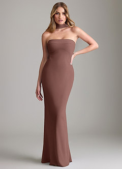 Azazie Lusinda Suknie dla druhen Syrena Zza ramienia Szyfon Do ziemi Sukienka image1