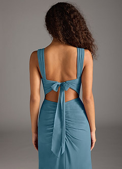 Azazie Jesaphine Jurken voor bruidsmeisjes Jurk van Chiffon met Kolom Boog Bermuda image6