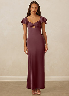 Christian Siriano Bridal for Azazie 1005 Brautjungfernkleider Etui Herzausschnitt Stretch-Satin Kleid Sangria image1