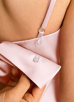 Azazie Joella Flower Girl Klänningar Klä A-Line i Stretch Satin Plisserad image5