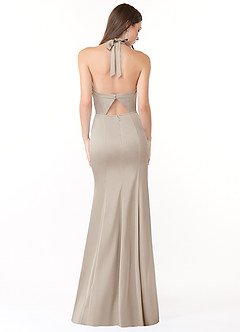 Azazie Emeria Bridesmaid Dresses Frost Mermaid Pleated Stretch Satin Dress image4