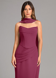Azazie Sorrel Bridesmaid Dresses Mulberry Mermaid Corset Chiffon Dress image6