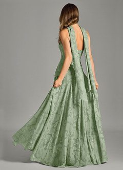 Azazie Gabriela 신부 들러리 드레스 A라인 스트랩리스 플로럴 번아웃 바닥 길이 드레스 image2