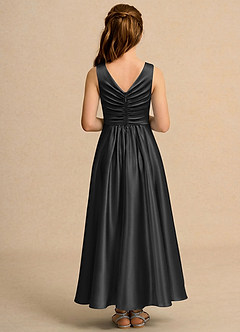 Azazie Ducky Girls Formal Flower Girl Klänningar Klä A-Line i Stretch Satin Plisserad image2