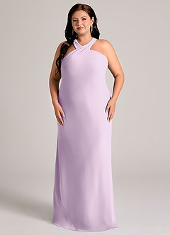 Azazie Doretta At-home Try On Dresses Black Mermaid Pleated Chiffon Dress image6