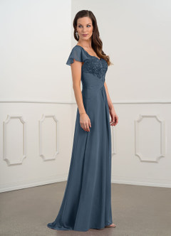 Azazie Gwenyth Mother of the Bride Dresses Neptune A-Line Lace Chiffon Dress image4