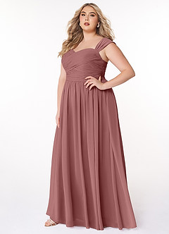 Azazie Zapheira Bridesmaid Dresses Desert Rose A-Line Ruched Chiffon Dress image7