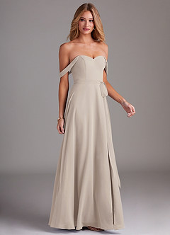 Azazie Aaron Bridesmaid Dresses Frost A-Line Off the Shoulder Chiffon Convertible Dress image6