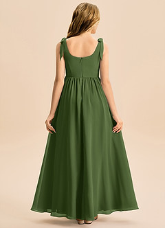 Azazie Delia Junior Abito A-Line in Chiffon Fiocco Oliva image6