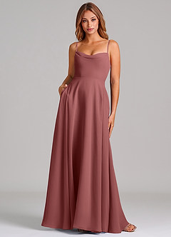 Azazie Elle Bridesmaid Dresses Amethyst A-Line Pleated Chiffon Dress image1