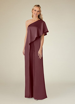 Azazie Hagretta Mère de la mariée Robes Robe Combinaison/Tailleur Pantalon en Satin extensible Sangria image3