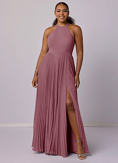 Barbie ♥ Azazie Bridesmaid Dresses Vintage Mauve A-Line Pleated Chiffon Dress image7