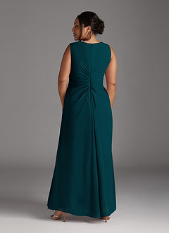 Azazie Manuella Abiti per la Madre della Sposa Abito A-Line in Chiffon con Scollo a V a Pieghe Pino image14
