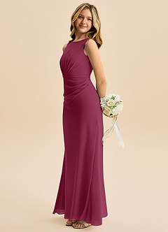 Azazie Floris Junior Robe Trapèze en Mousseline de soie Plissée Mûre image5