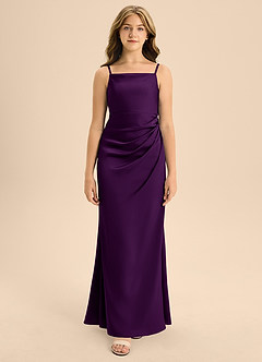 Azazie Renna Junior Robe Trapèze en Satin extensible Plissée Grain De Raisin image6