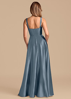 Azazie Shaude Bridesmaid Dresses Twilight A-Line Pleated Metallic Satin Dress image6