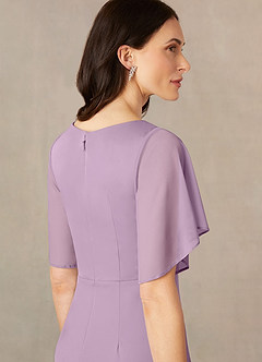 Azazie Selah Mother of the Bride Dresses Wisteria A-Line V-Neck ruched Mesh Dress image5