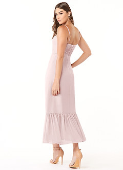 Azazie Justina Bridesmaid Dresses Blushing Pink A-Line Sweetheart Neckline Chiffon Dress image4