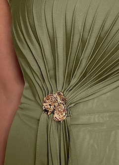 Azazie Dinanta Kleider für die Brautmutter Spalte Plissee Chiffon Kleid Pistazie image8