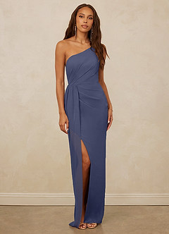 Christian Siriano Bridal for Azazie 1003 Bridesmaid Dresses Stormy Sheath One Shoulder Chiffon Dress image1