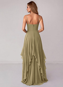 Azazie Zaina Bridesmaid Dresses Moss Green A-Line Chiffon Dress image6