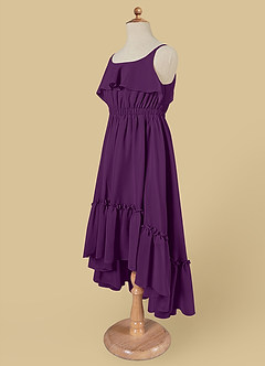 Azazie Karmen Flower Girl Dresses Grape A-Line Ruched Chiffon Dress image8