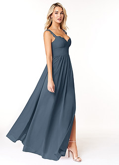 Azazie Cleobella Bridesmaid Dresses Neptune A-Line Sweetheart Lace Chiffon Dress image3