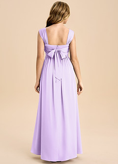 Azazie Hattie Junior Lilac A-Line Pleated Stretch Satin Dress image2