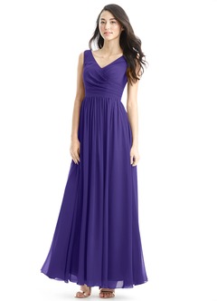 Azazie Keyla Bridesmaid Dresses Regency A-Line V-Neck Pleated Chiffon Dress image3