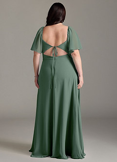 Azazie Chloe Robes de demoiselle d'honneur Robe Trapèze en Mousseline de soie Encolure en Forme de Cœur Eucalyptus image8