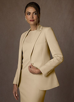 front Kennedy Champanhe Vestido estruturado com elastano