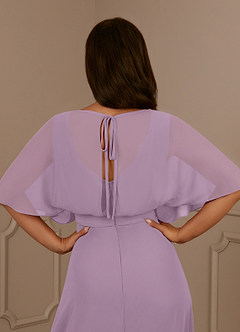 Azazie Oksana Mother of the Bride Dresses Wisteria A-Line V-Neck Pleated Chiffon Dress image5