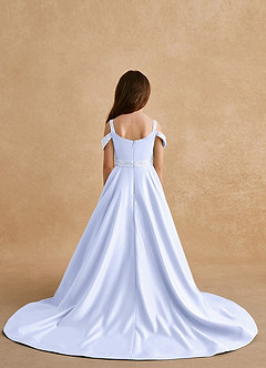 Azazie Jodi Flower Girl Dresses Lavender A-Line Matte Satin Dress image2