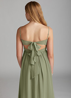 Azazie Zeya Junior Pistachio A-Line Chiffon Dress image2
