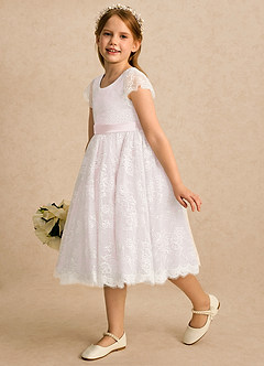 Azazie Maisie Flower Girl Klänningar Klänning A-linje i Spets image6