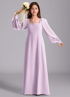 Azazie Bondi Junior Robe Trapèze en Mousseline de soie Blouson Frostiges Flieder image5