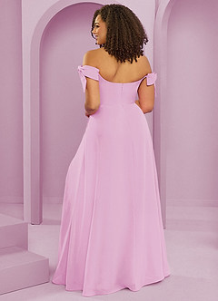 Barbie ♥ Azazie Vestidos de damas de honor Vestido de Rosa Caramelo de Gasa de Corte en A Convertible con Vestidos sin tirantes image8