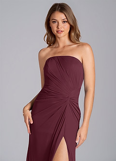 Azazie Mariya Vestidos de madrinha de casamento Vestido Cabernet de Malha de sereia com Sem alças image2