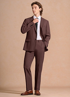 front James Espresso Structured Stretch Suit