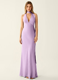 Wrenllien Frostiges Flieder Robe de bal en satin image3