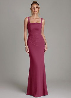 Azazie Agustina Bridesmaid Dresses Mulberry Mermaid Corset Chiffon Dress image5