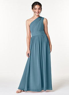 Azazie Molly Junior Bermuda A-Line Pleated Chiffon Dress image1