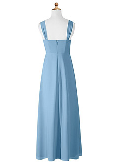 Azazie Denice Junior Steel Blue A-Line Chiffon Dress image9